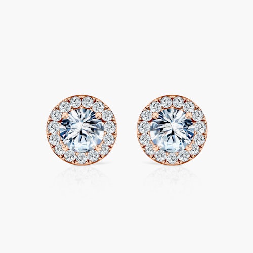 Kolczyki This is Love: różowe złoto, białe szafiry, diamenty